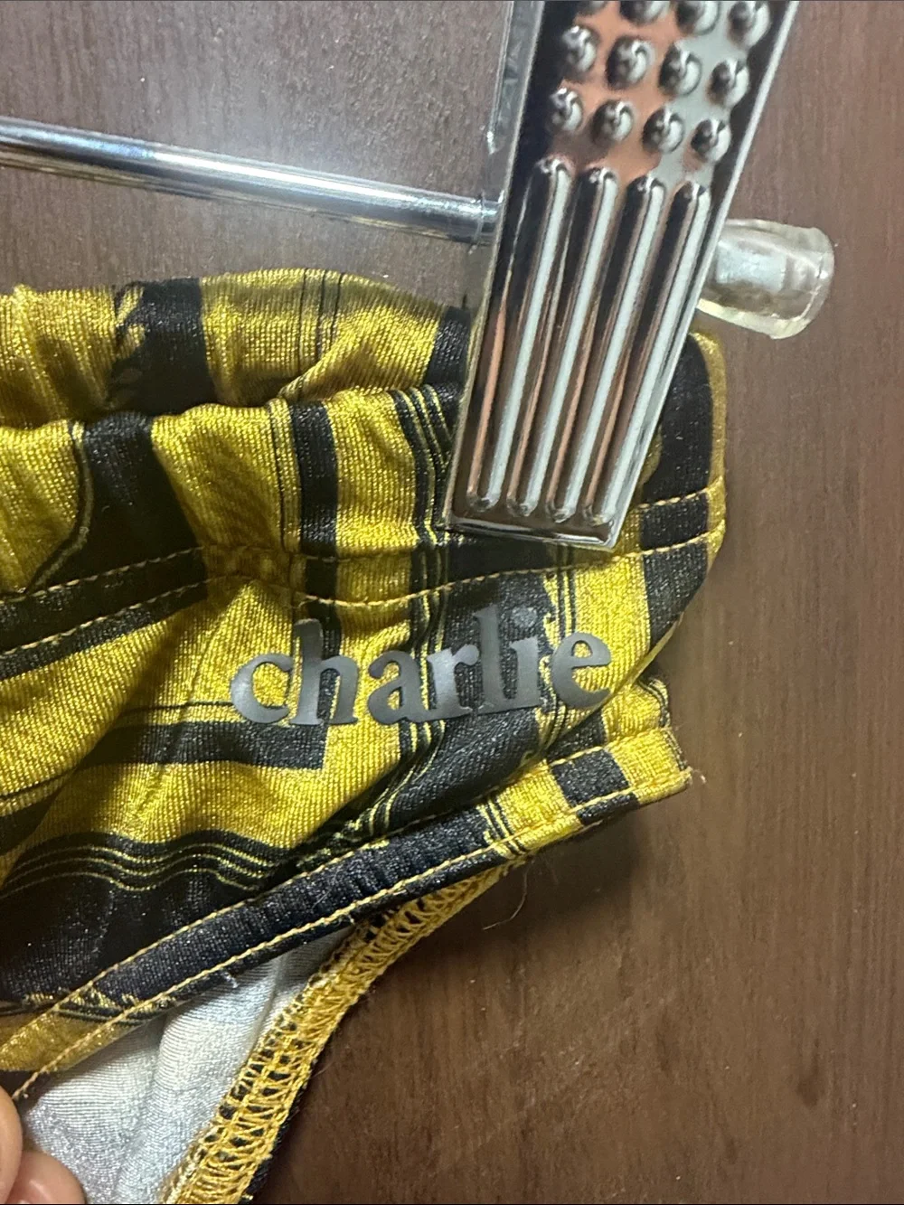 Men's Yellow Patterned Swim Trunks - Classic Swim Brief